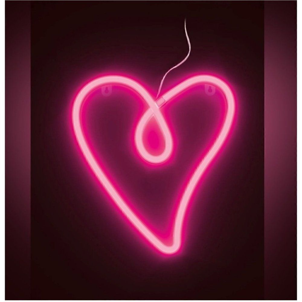 NEW Heart Neon Sign LED Wall Decor Lamp Girls Battery Operated